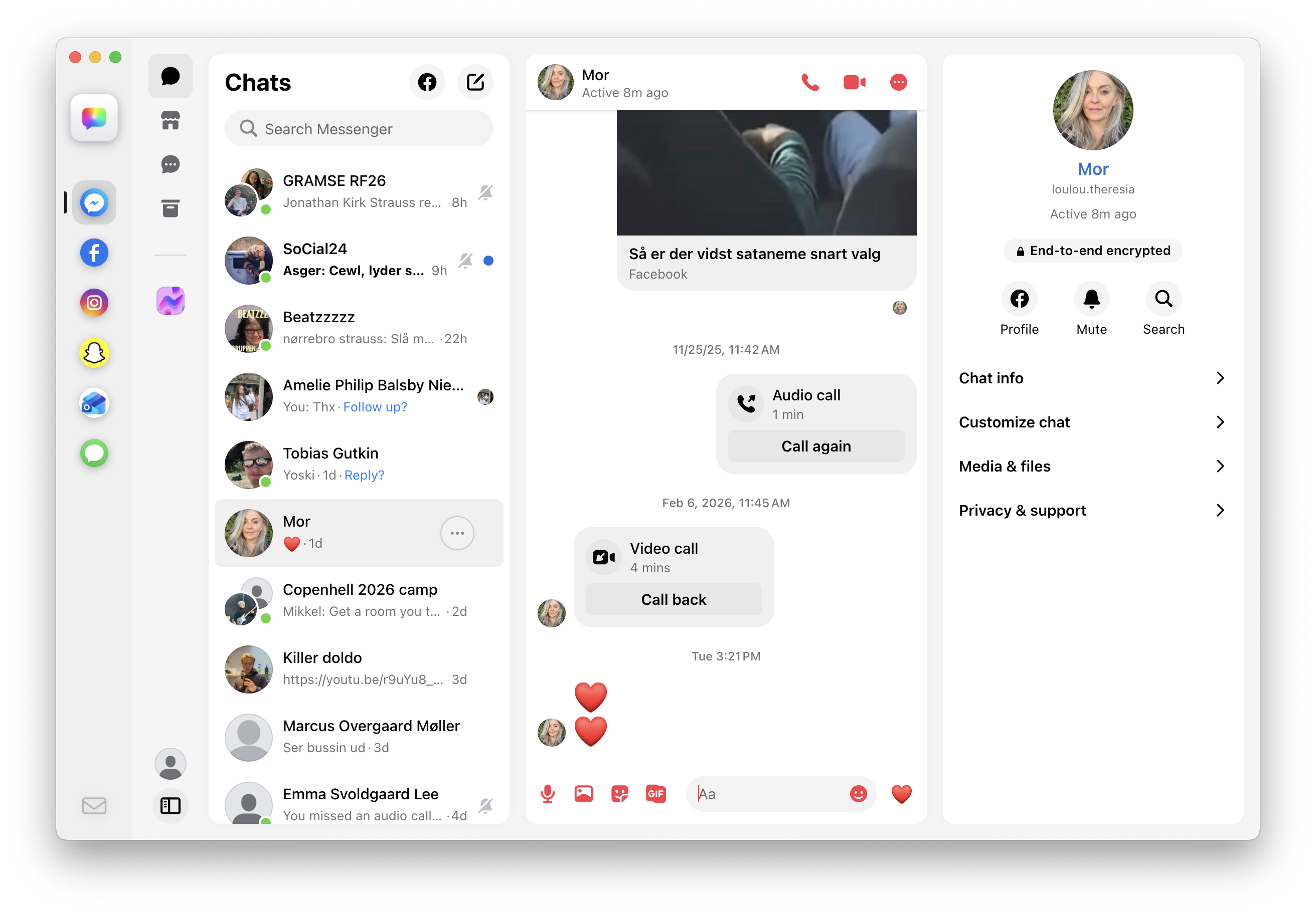 Samtal app — light mode